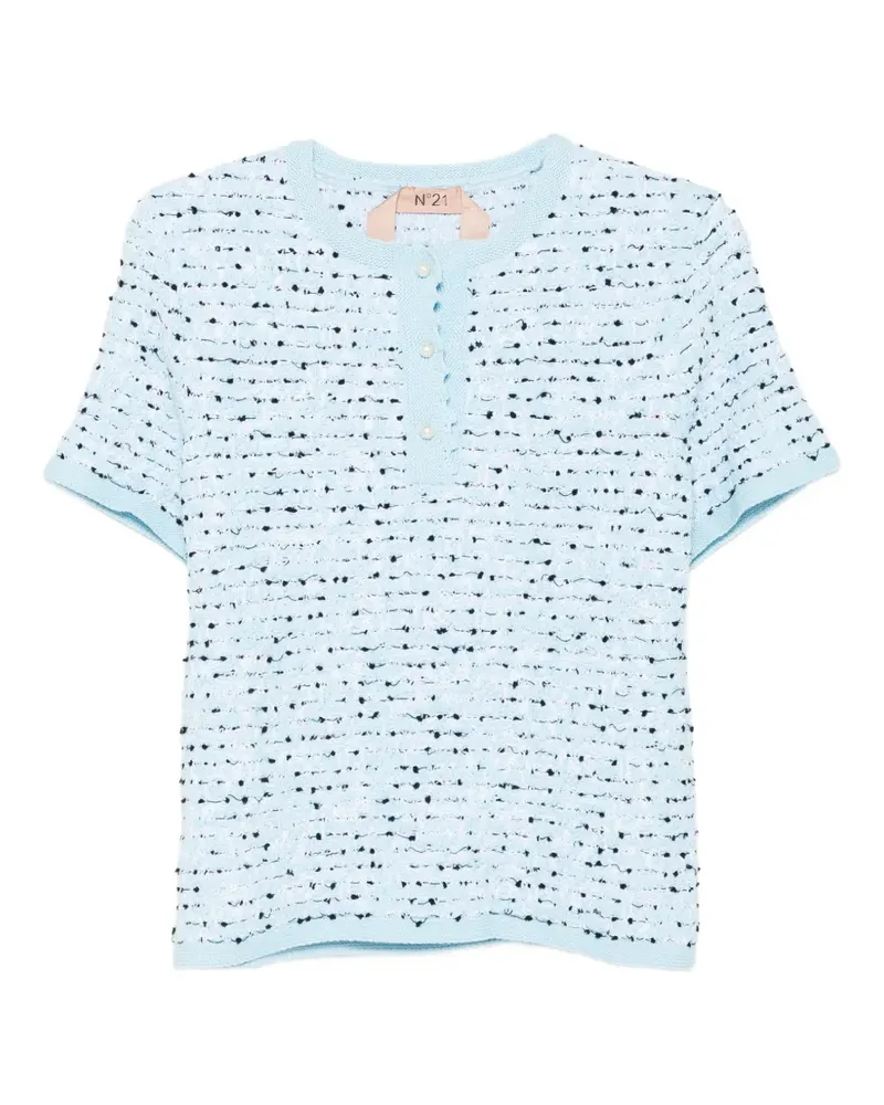 N° 21 ruffled polo shirt - Blau Blau
