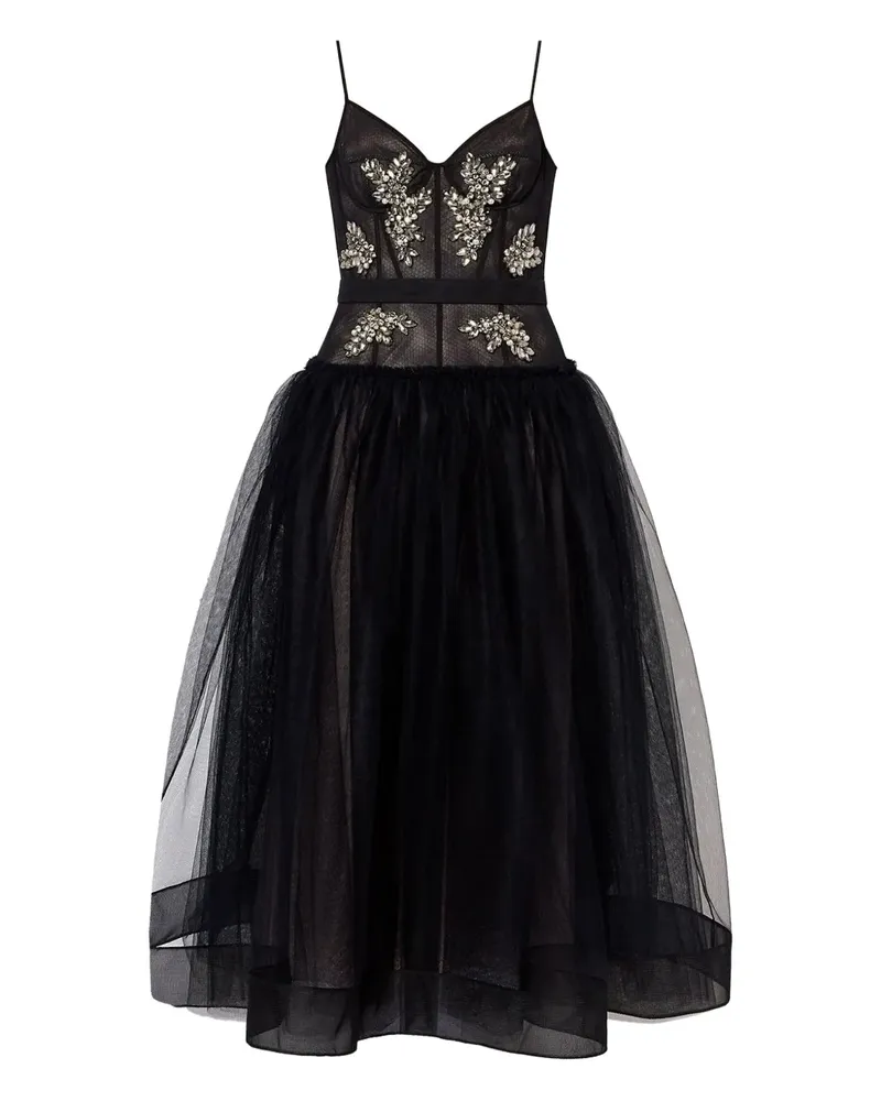 Erdem embellished tulle dress - Schwarz Schwarz