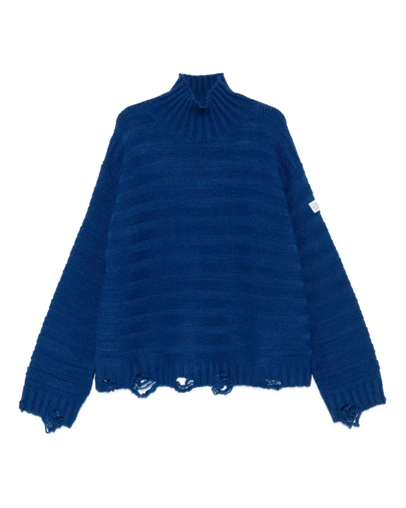 Maison Margiela Gerippter Pullover im Distressed-Look - Blau Blau