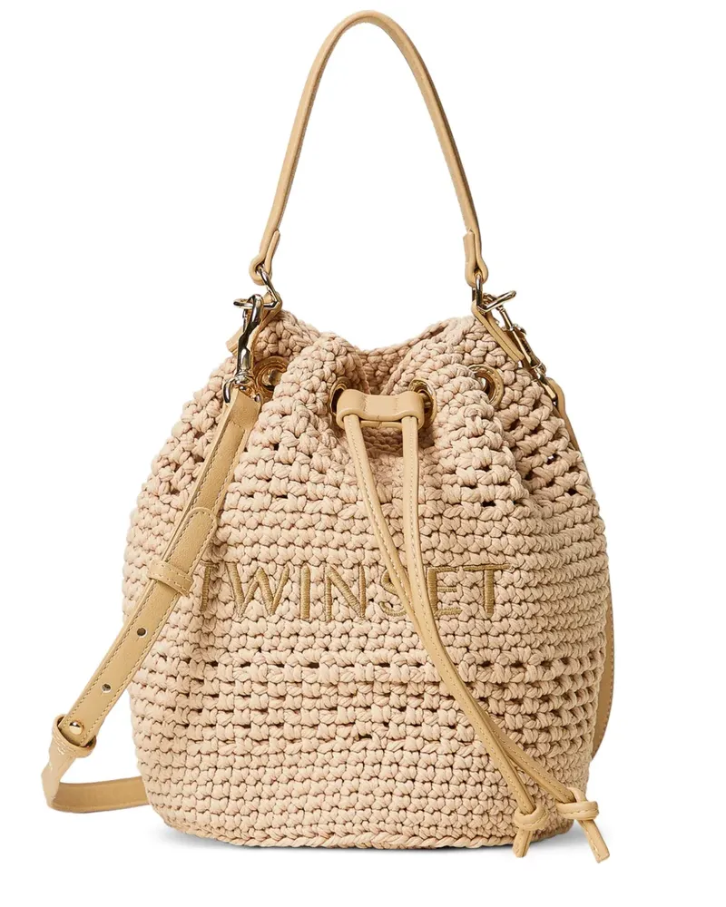 Twin-Set Beuteltasche mit Logo - Nude Nude