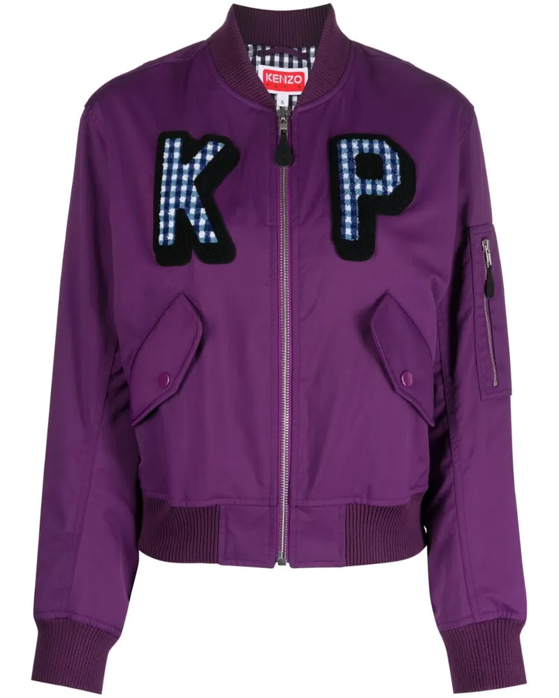 Kenzo Bomberjacke mit Logo-Patch - Violett Violett