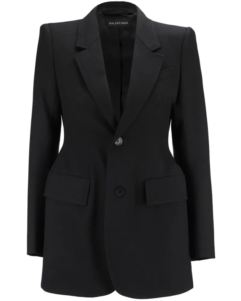 Balenciaga Strukturierter Blazer - Schwarz Schwarz