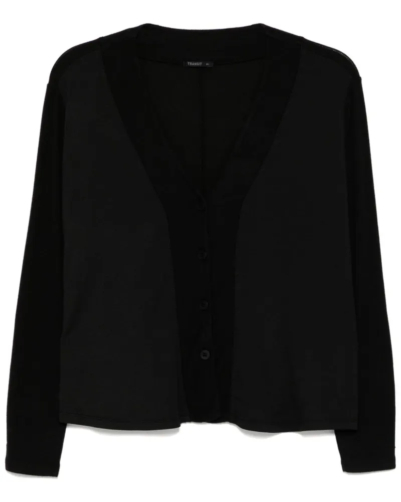 TRANSIT Cardigan mit Einsätzen - Schwarz Schwarz