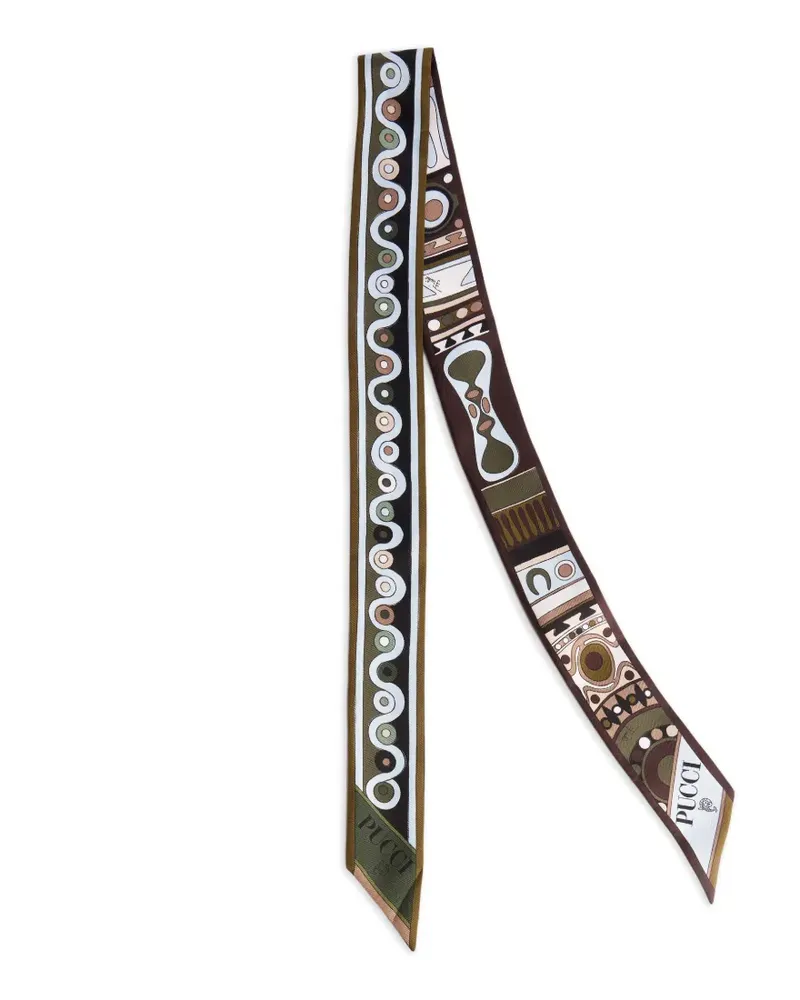 Emilio Pucci mixed-print silk twill scarf - Braun Braun