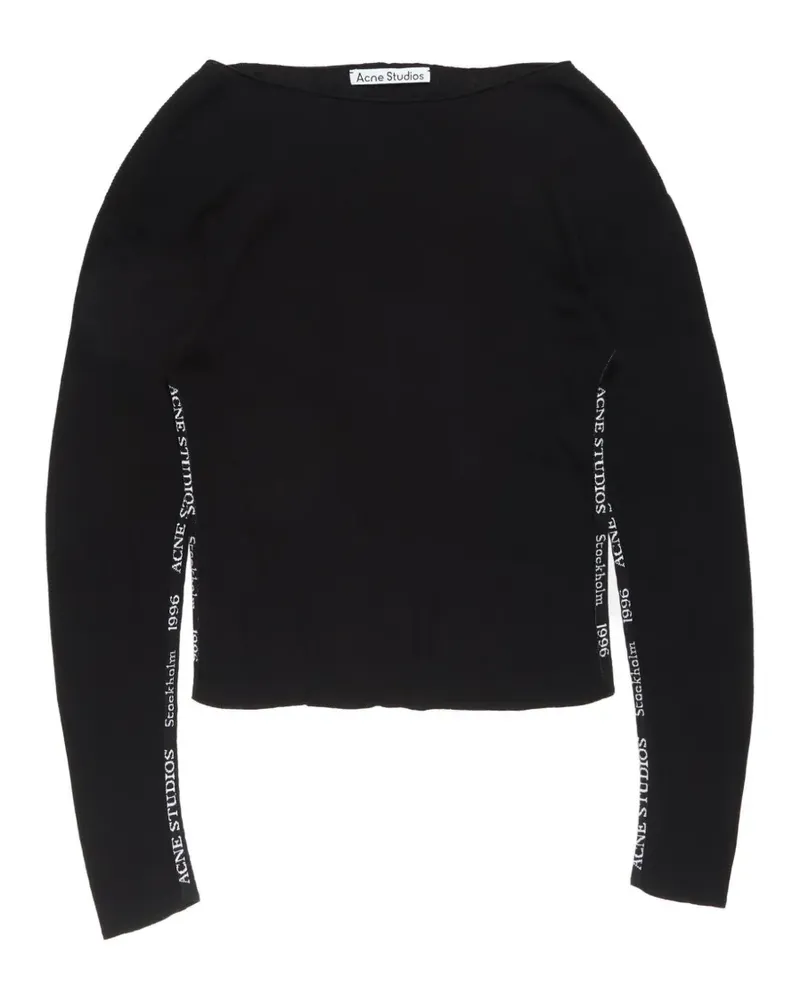 Acne Studios Pullover mit Logo-Streifen - Schwarz Schwarz
