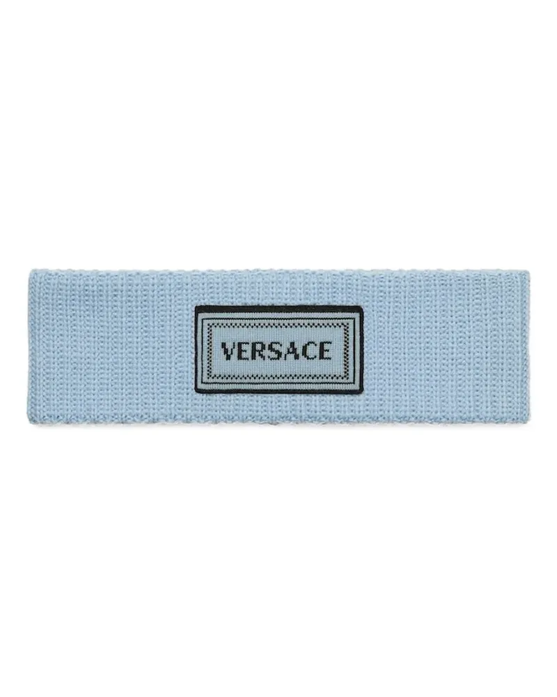 Versace ribbed logo patch headband - Blau Blau