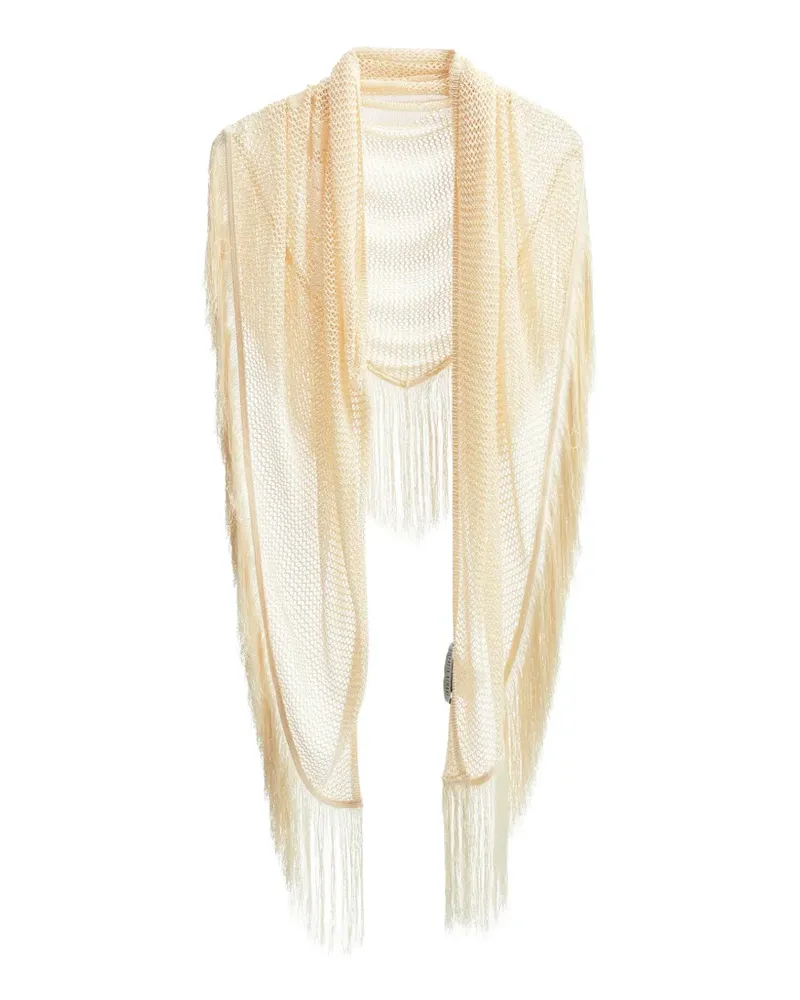 Our Legacy Triangolo Schal mit Fransen - Nude Nude