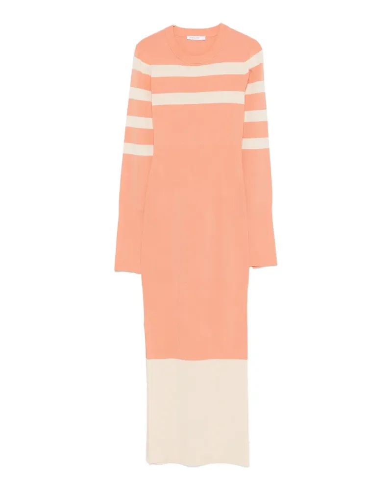 Patrizia Pepe striped two-tone knit dress - Orange Orange
