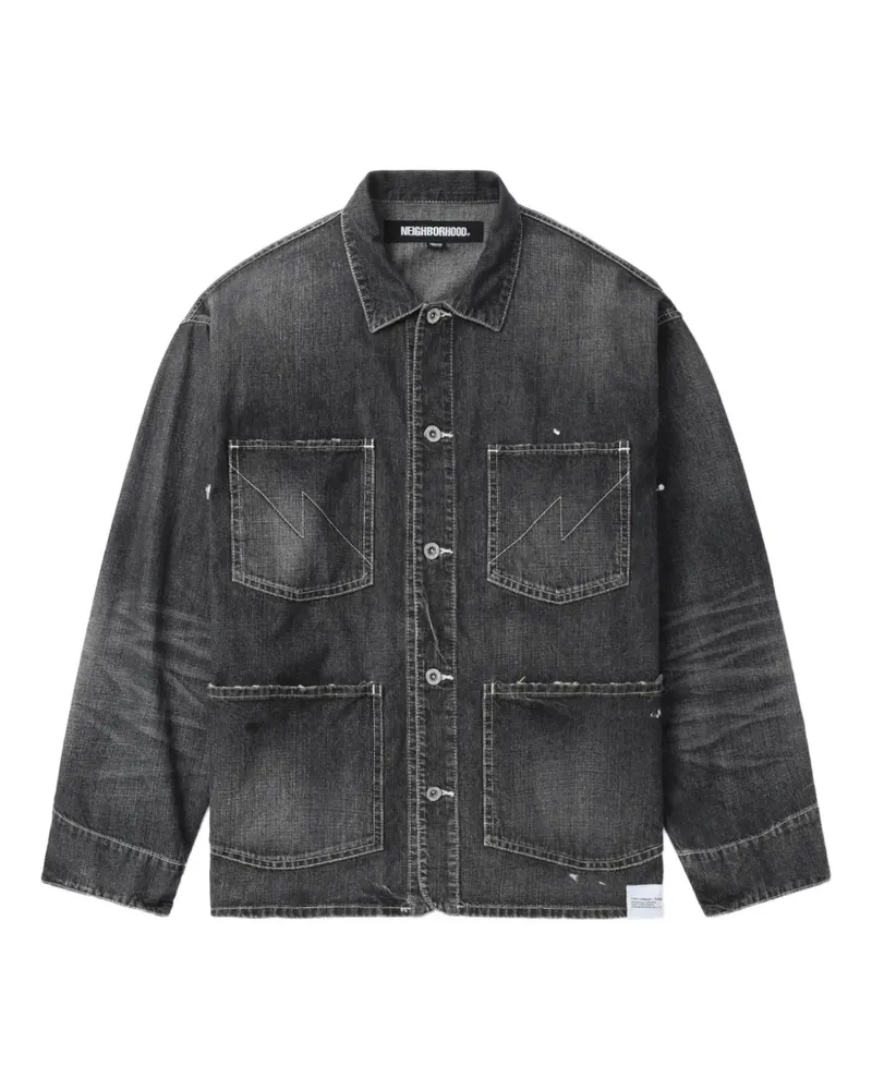 Neighborhood Jeansjacke mit Taschen - Schwarz Schwarz