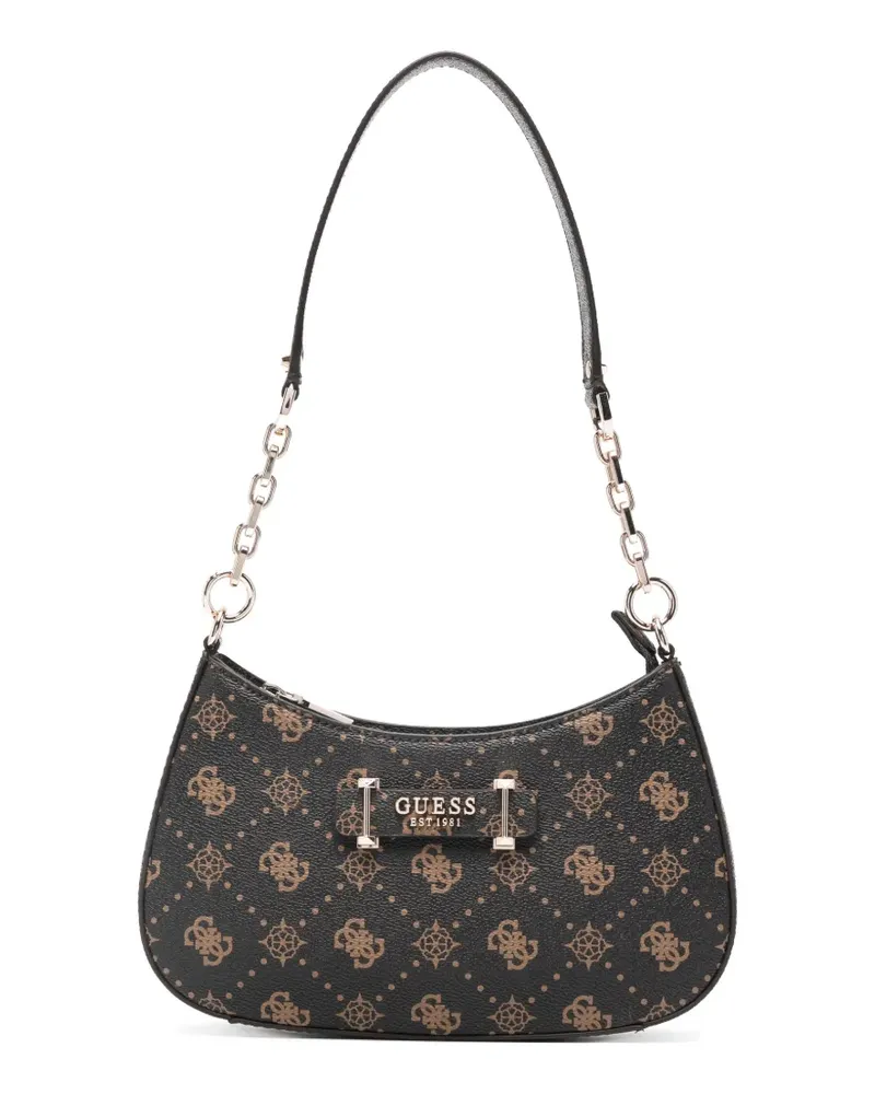 Guess Carrie Schultertasche mit Monogramm - Braun Braun