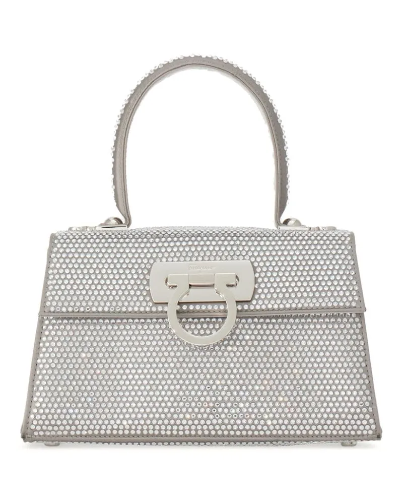 Ferragamo Verzierte Iconic Handtasche Silber