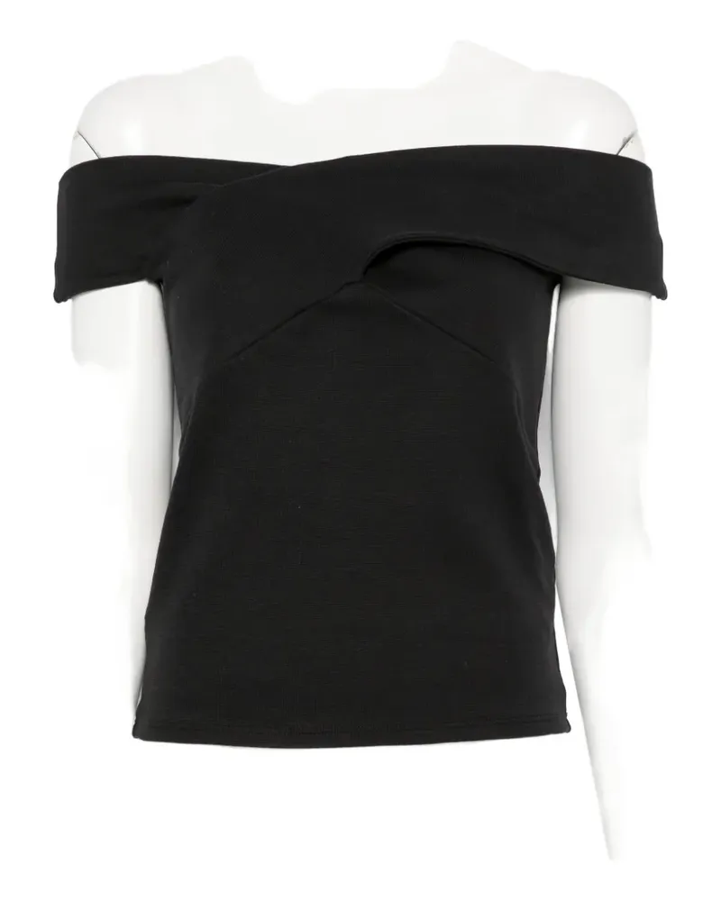 ANDIATA Abelena off-shoulder crossover top - Schwarz Schwarz