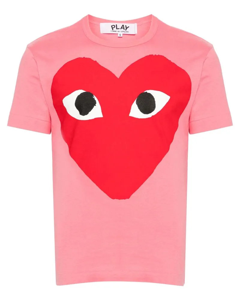 Comme des Garçons T-Shirt mit Herz-Print - Rosa Rosa