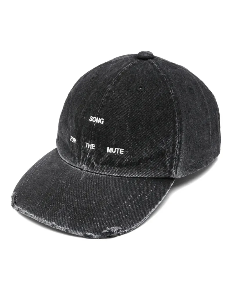 Song For The Mute distressed embroidered-logo baseball cap - Schwarz Schwarz