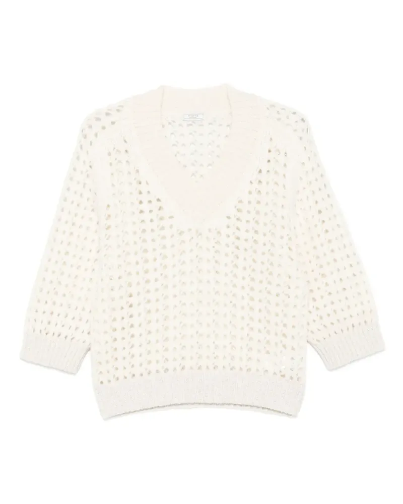 Peserico Pullover mit U-Boot-Ausschnitt - Weiß Weiß