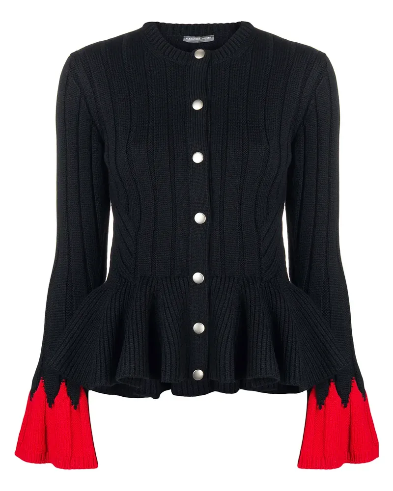 Alexander McQueen Cardigan mit Kontrastärmel - Schwarz Schwarz