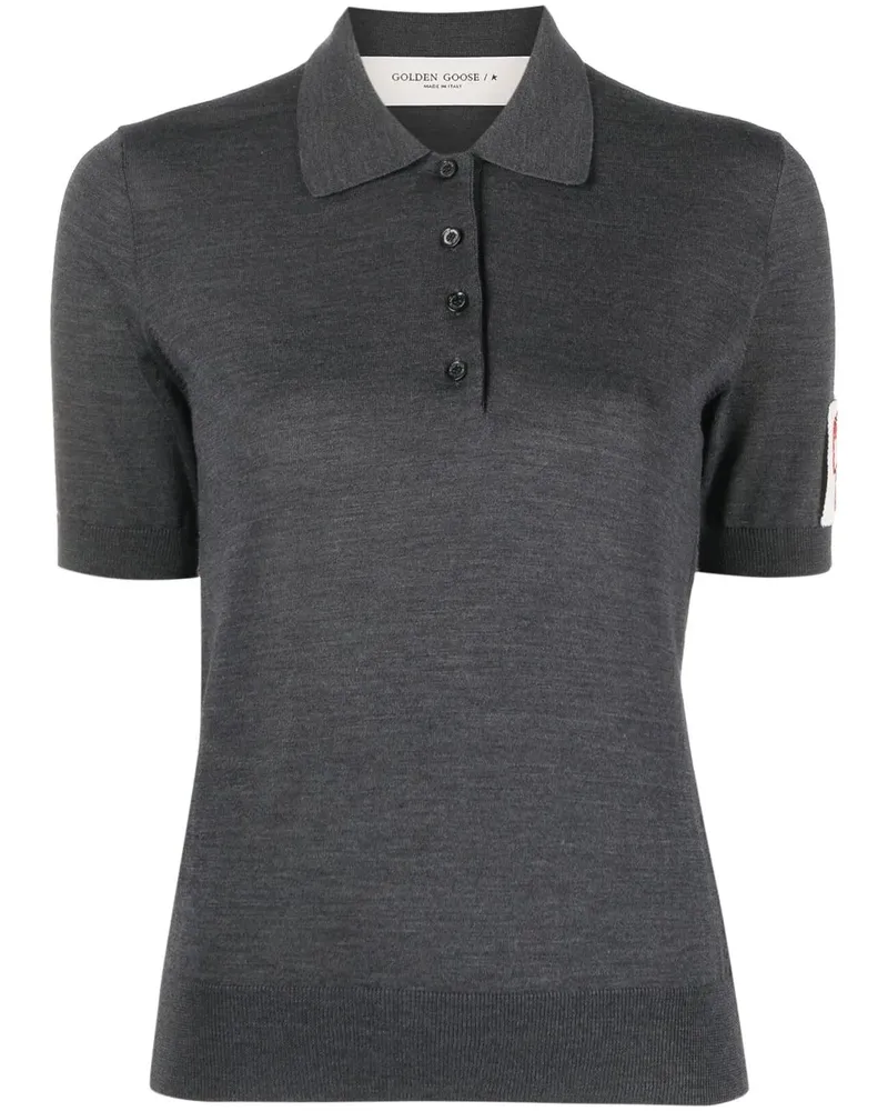 Golden Goose Poloshirt mit Logo-Patch - Grau Grau