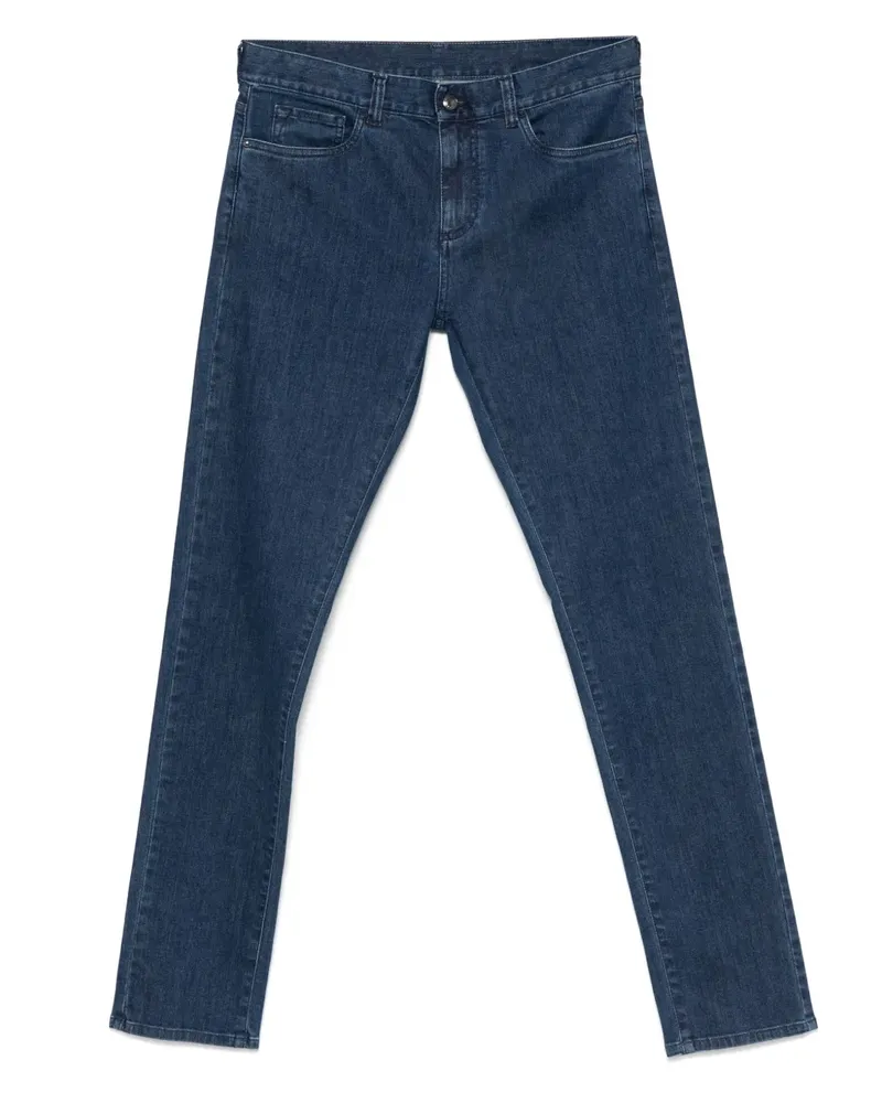 Canali Jeans mit Logo-Patch - Blau Blau