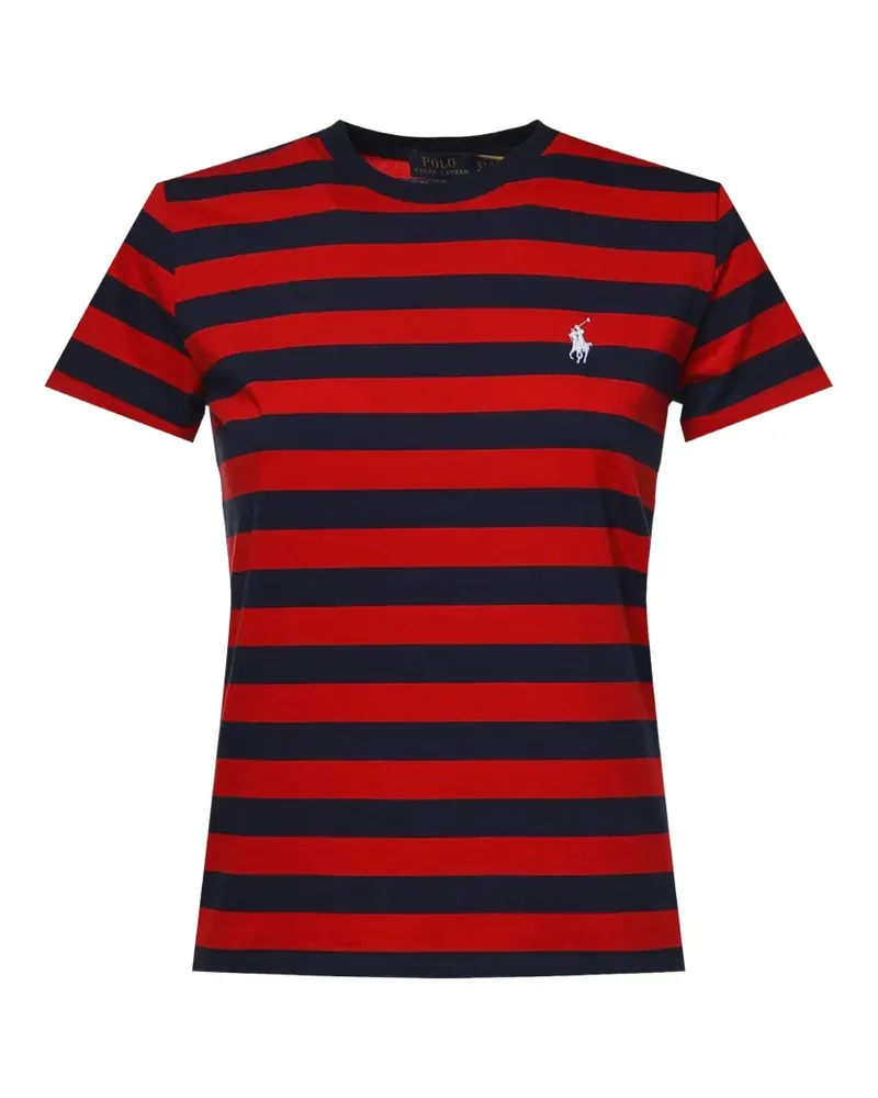 Ralph Lauren Gestreiftes T-Shirt mit Logo - Rot Rot