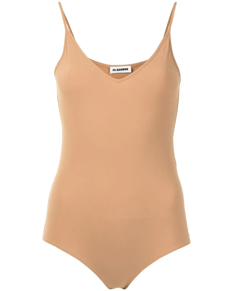 Jil Sander Body mit V-Ausschnitt - Nude Nude