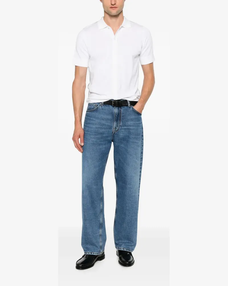 Jeordie's button-down short-sleeve knitted cotton shirt - Weiß Weiß