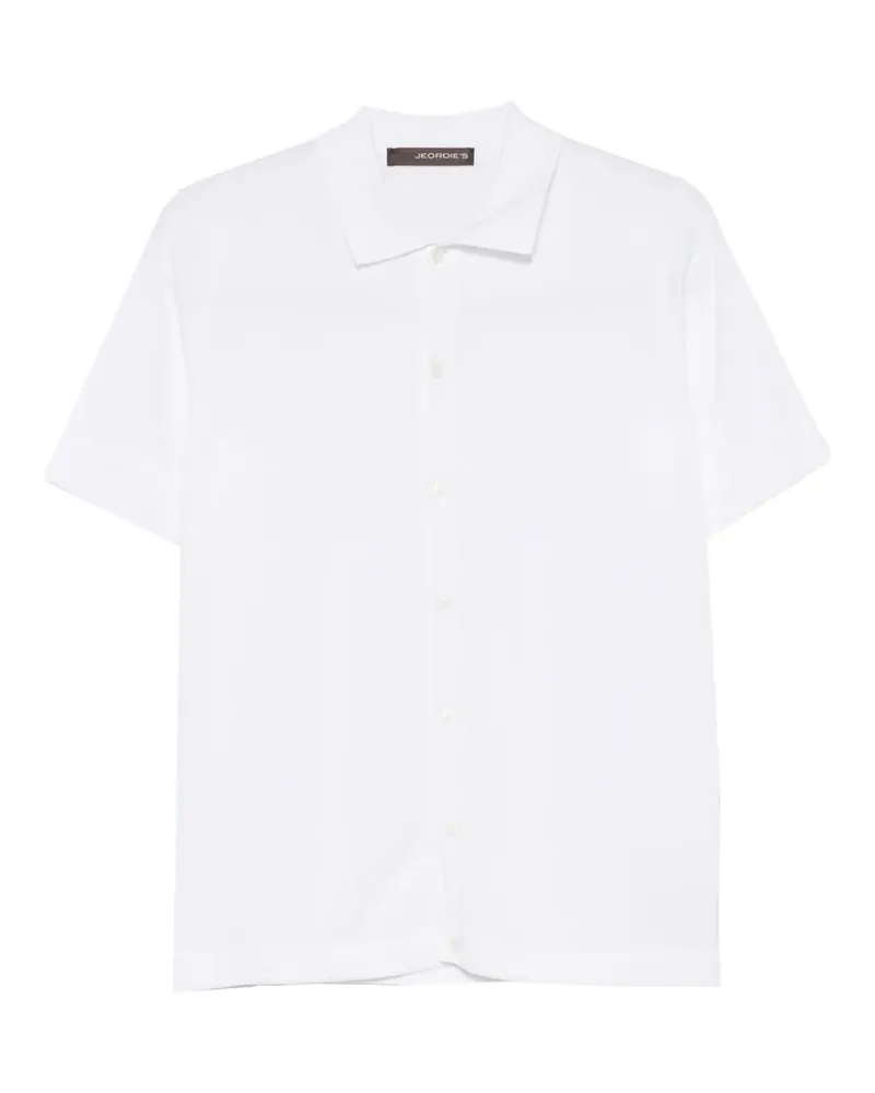 Jeordie's button-down short-sleeve knitted cotton shirt - Weiß Weiß