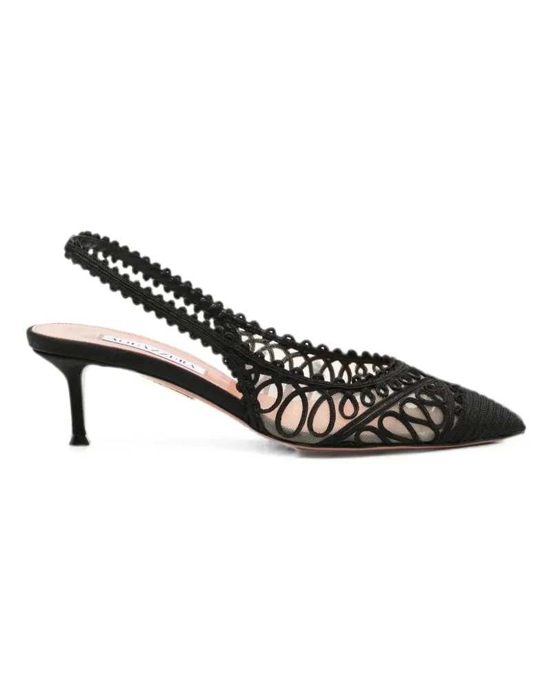Aquazzura Kahlo embroidered mesh pumps - Schwarz Schwarz