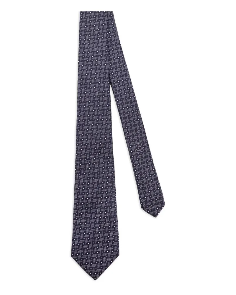 Giorgio Armani Geometrisch gemusterte Seidenkrawatte - Blau Blau