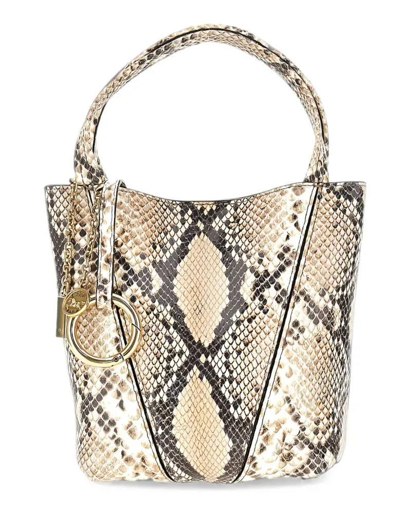 Chloé Handtasche mit Schlangen-Optik - Nude Nude