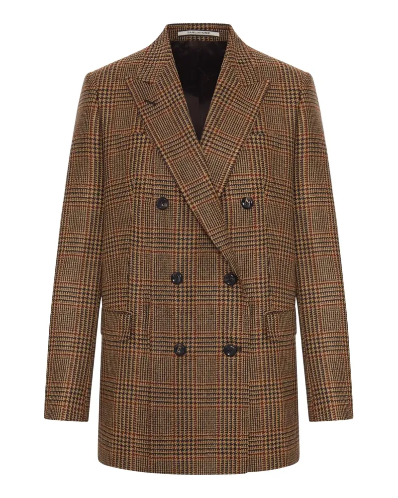 Tagliatore double-breasted check-pattern blazer - Braun Braun
