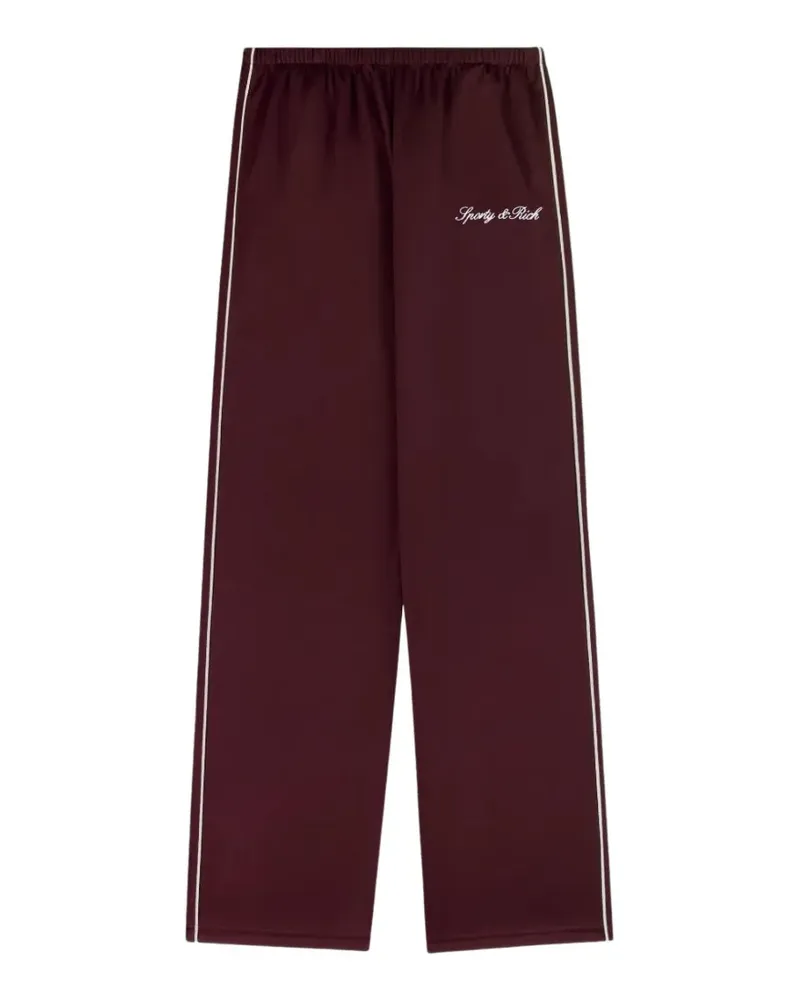 SPORTY & RICH logo-print side-stripe track pants - Rot Rot