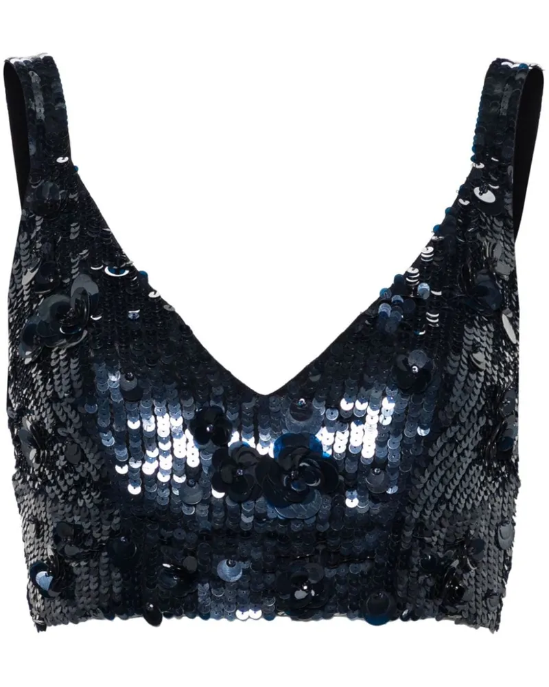 P.A.R.O.S.H. P.A.R.O H. Cropped-Top mit Pailletten - Blau Blau