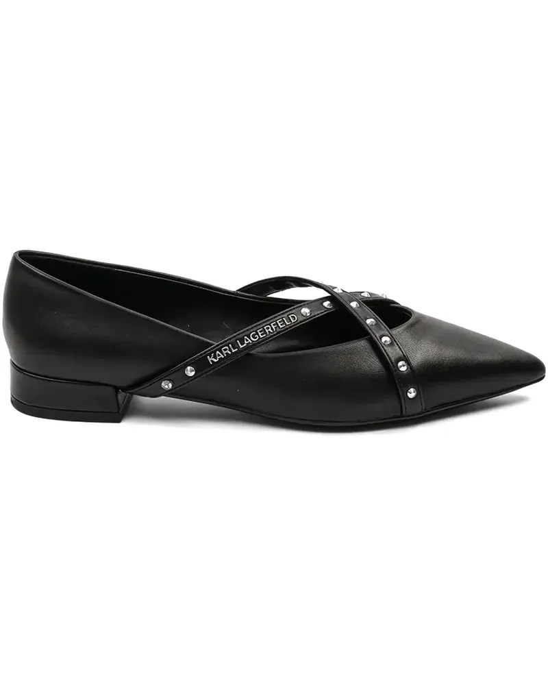 Karl Lagerfeld Kerrie Krosstrap Ballerinas - Schwarz Schwarz