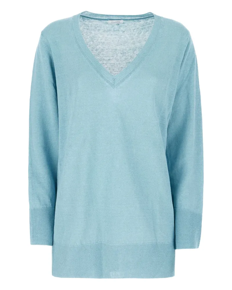 Malo Pullover mit V-Ausschnitt - Blau Blau
