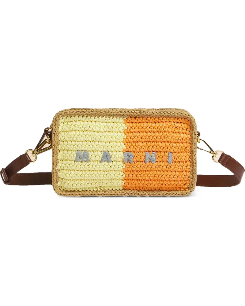 Marni Seaside Tasche in Colour-Block-Optik - Braun Braun