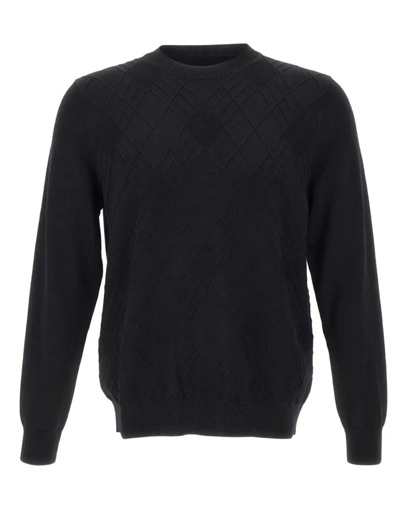 Diktat diamond-weave crew-neck sweater - Schwarz Schwarz