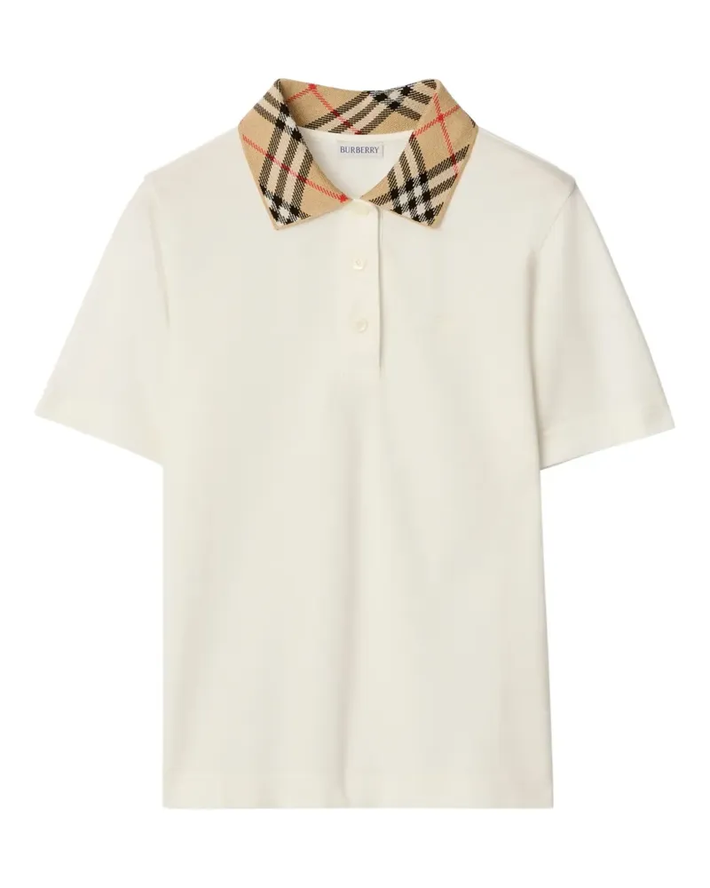 Burberry Poloshirt mit kariertem Kragen - Nude Nude