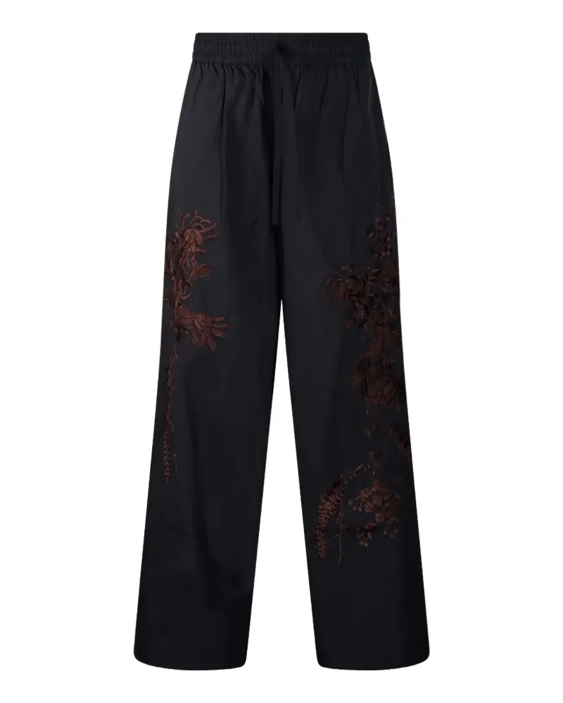 P.A.R.O.S.H. P.A.R.O H. Hose mit Blumen-Stickerei - Schwarz Schwarz