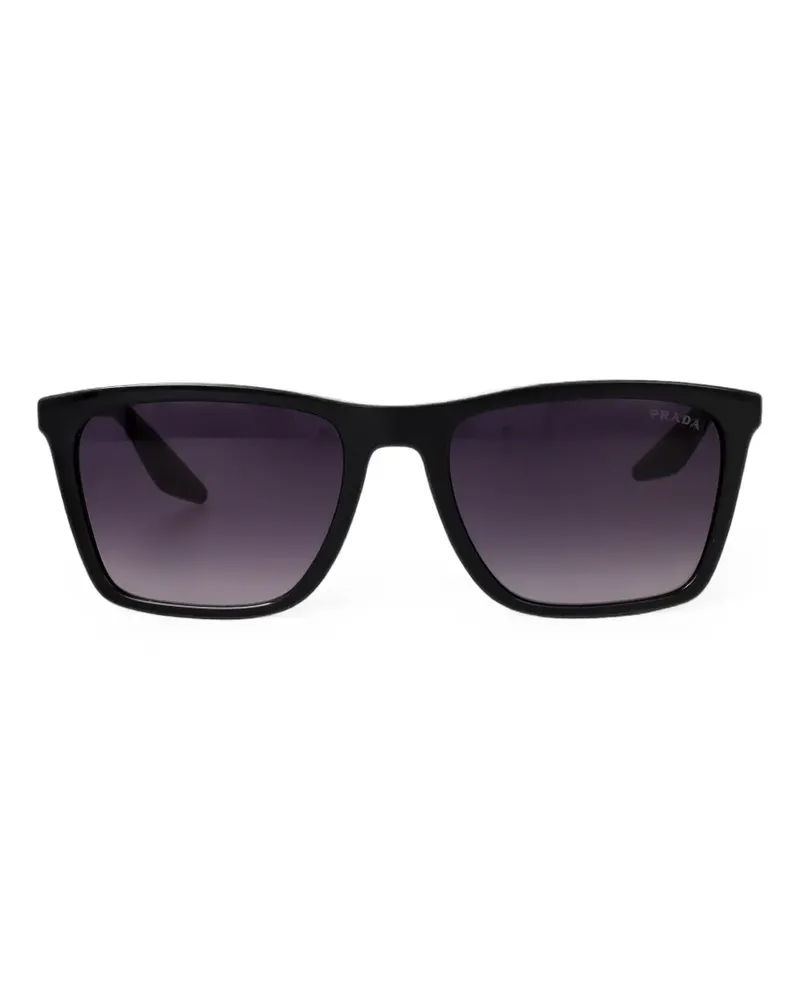 Prada logo-plaque square-frame sunglasses - Schwarz Schwarz