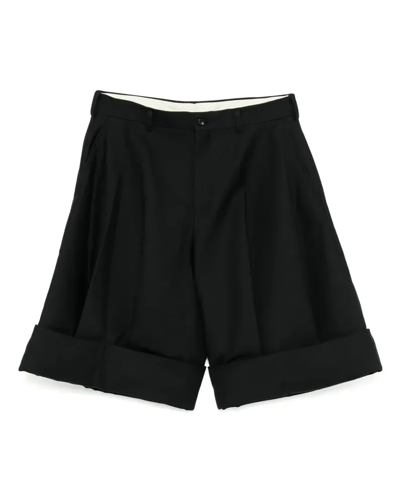 Comme des Garçons pleated turn-up shorts - Schwarz Schwarz