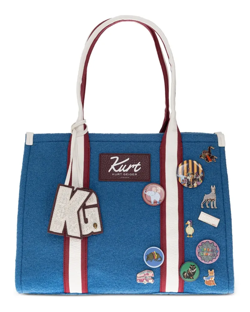 Kurt Geiger Southbank Tote Bag mit Patch - Blau Blau