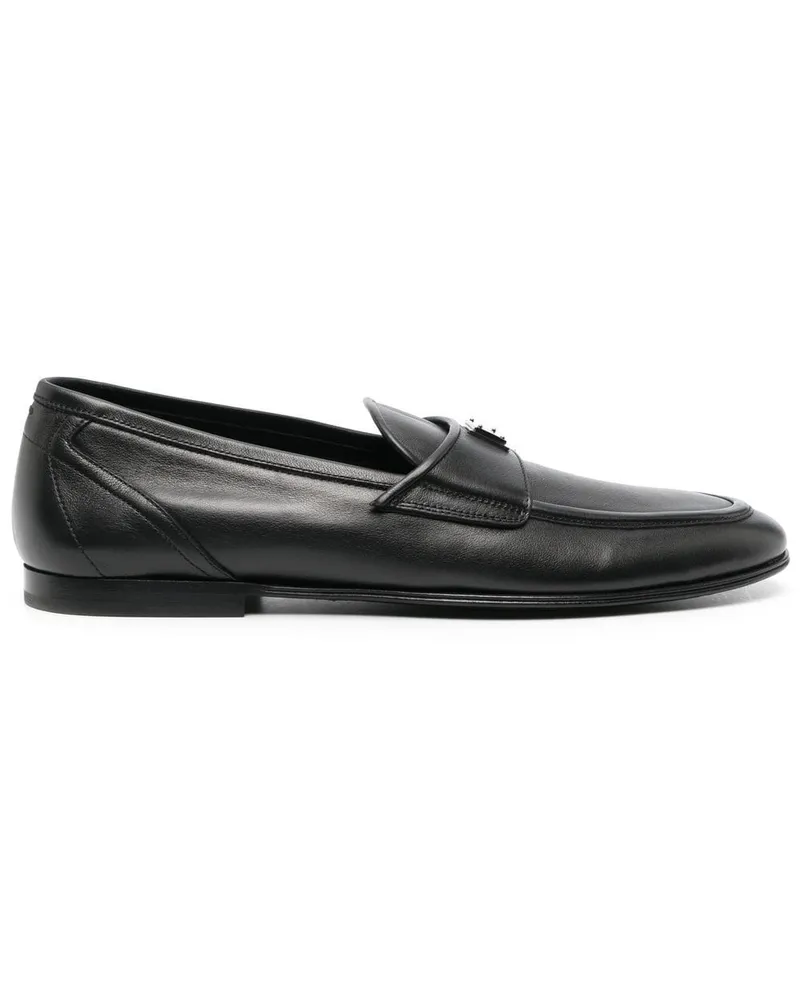 Dolce & Gabbana Loafer mit Logo-Schild - Schwarz Schwarz