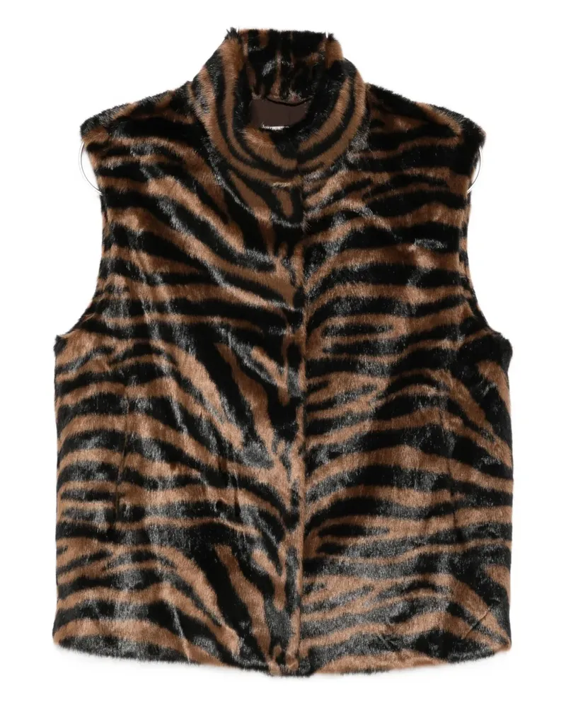 MC2 Saint Barth ambre fur sleeveless jacket - Braun Braun