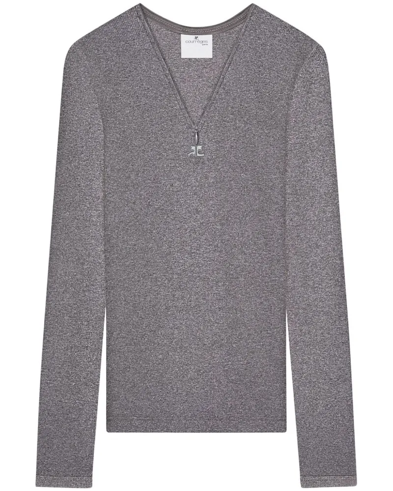 Courrèges T-Shirt mit 90er-Print - Grau Grau