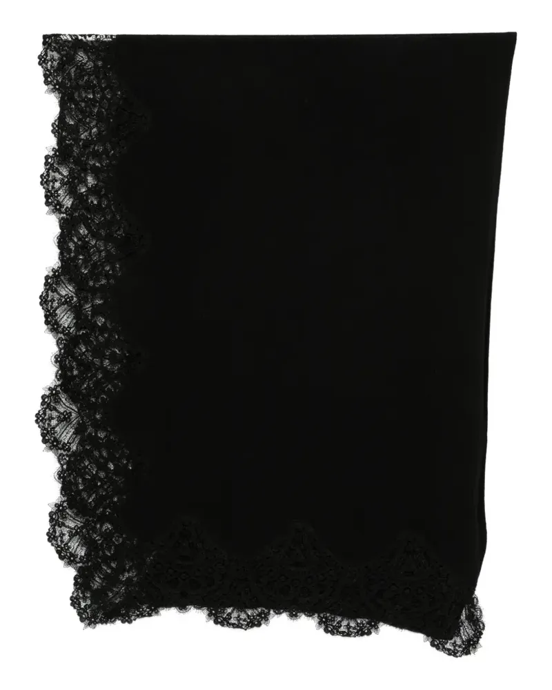 Ermanno Scervino Schal mit Spitzensaum - Schwarz Schwarz