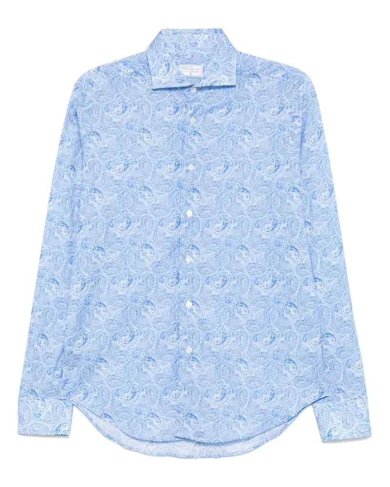 Fedeli Hemd mit Paisleymuster - Blau Blau
