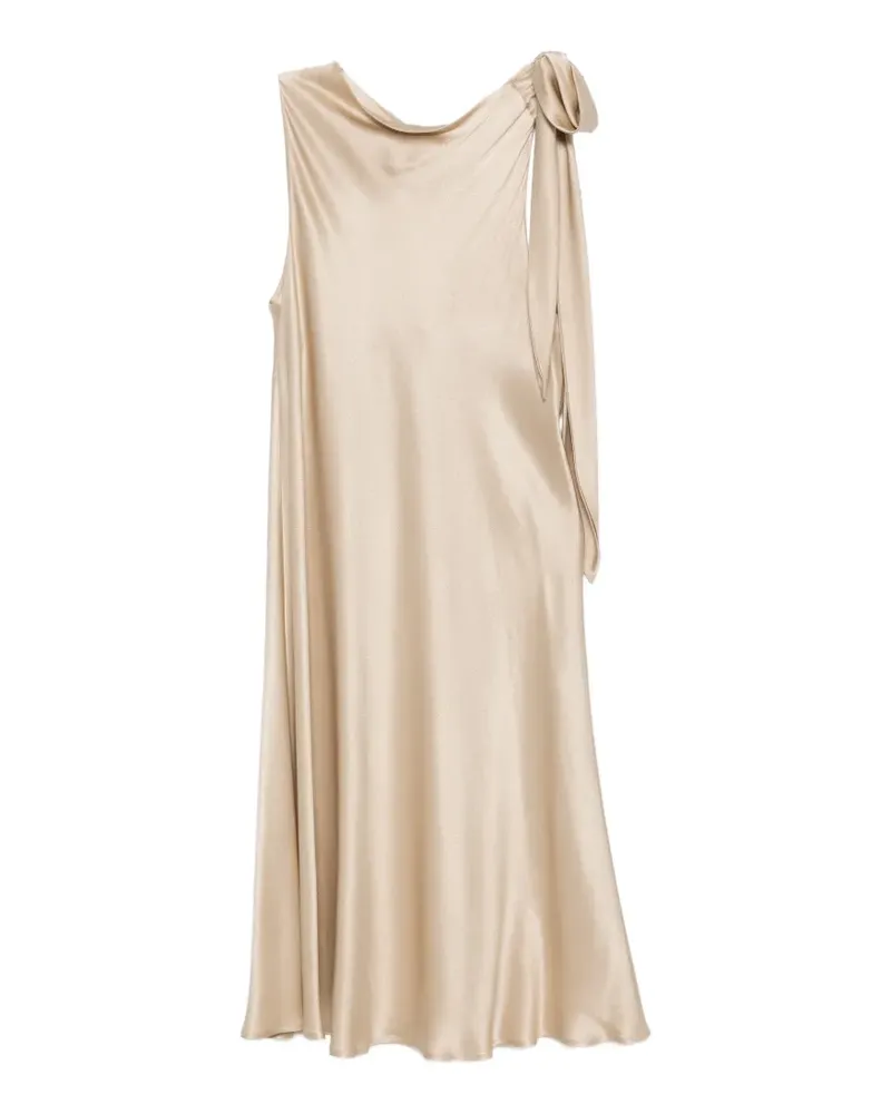 Antonelli Firenze bow-detail cowl-neck midi dress - Nude Nude