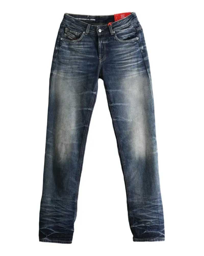 Diesel Ausgeblichene Jeans mit Tragefalten - Blau Blau