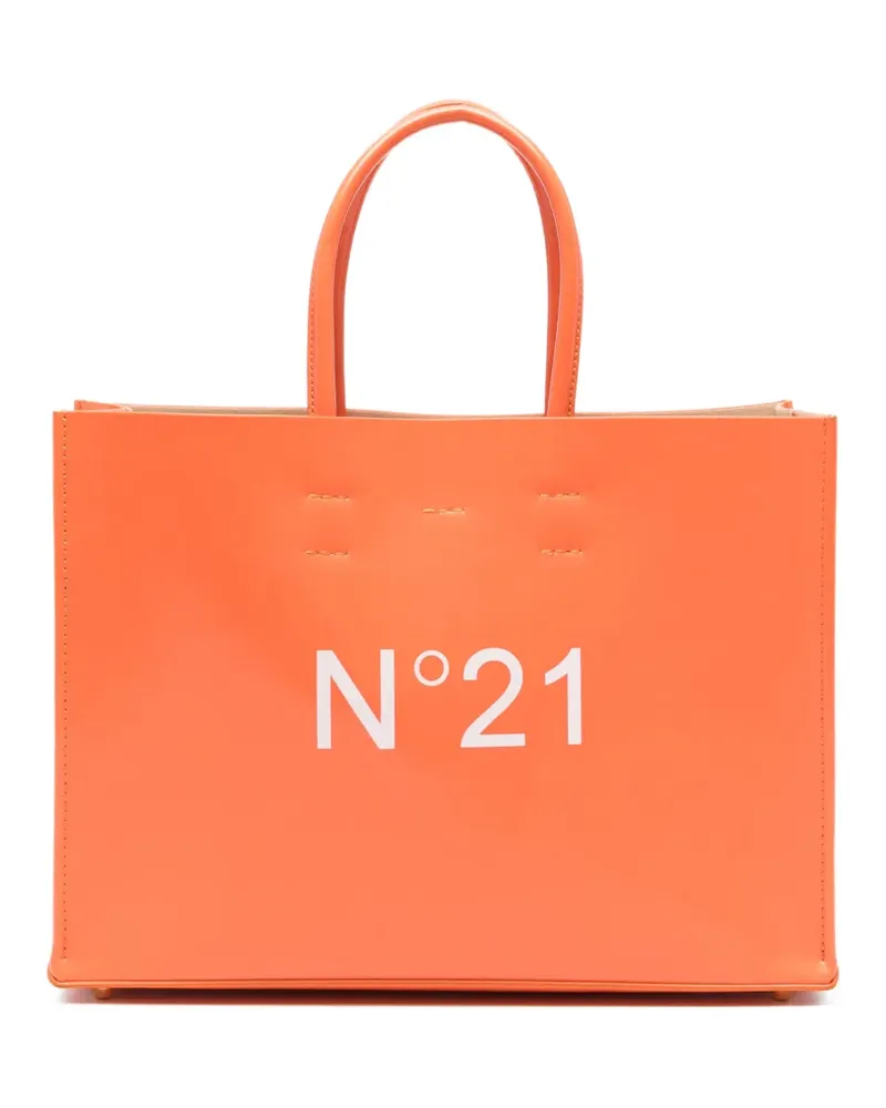 N° 21 Horizontal logo tote bag - Orange Orange
