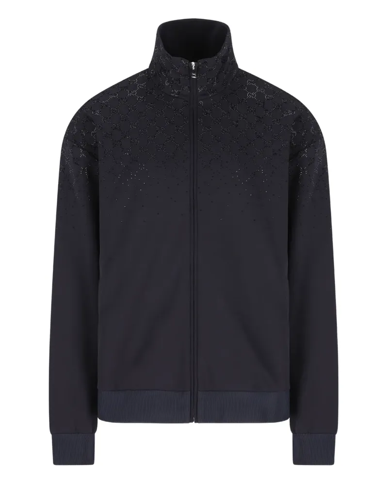 Gucci monogram zip-up sweatshirt - Blau Blau